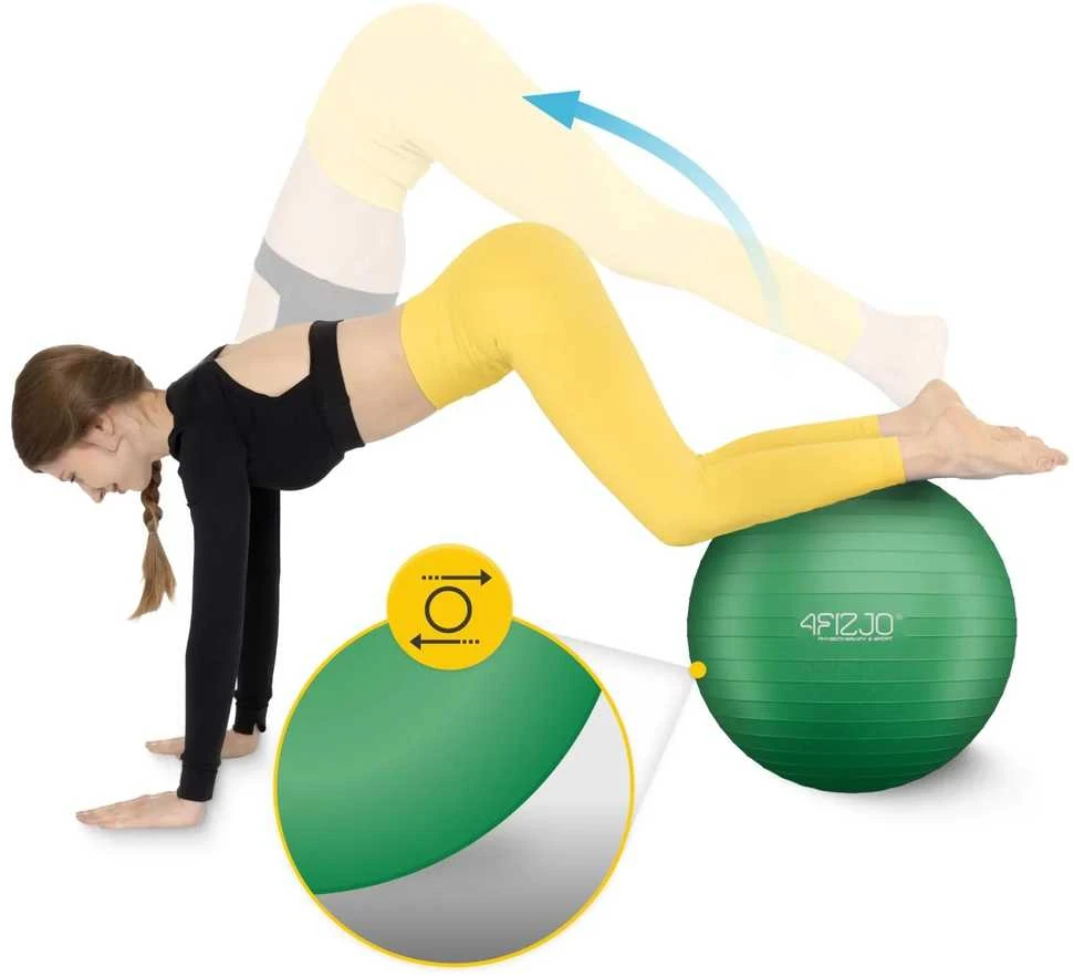 4Fizjo Pripučiamas gimnastikos kamuolys 55 cm žalias