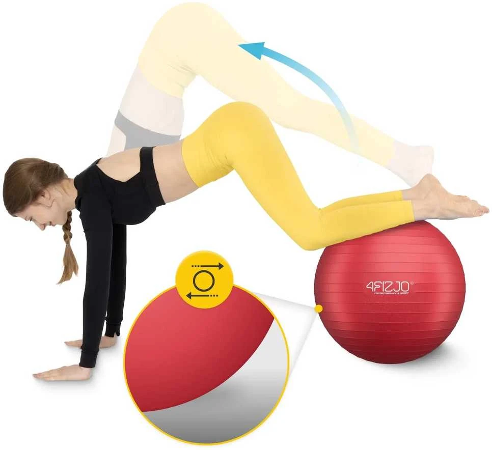 4Fizjo Pripučiamas gimnastikos kamuolys 55 cm raudonas