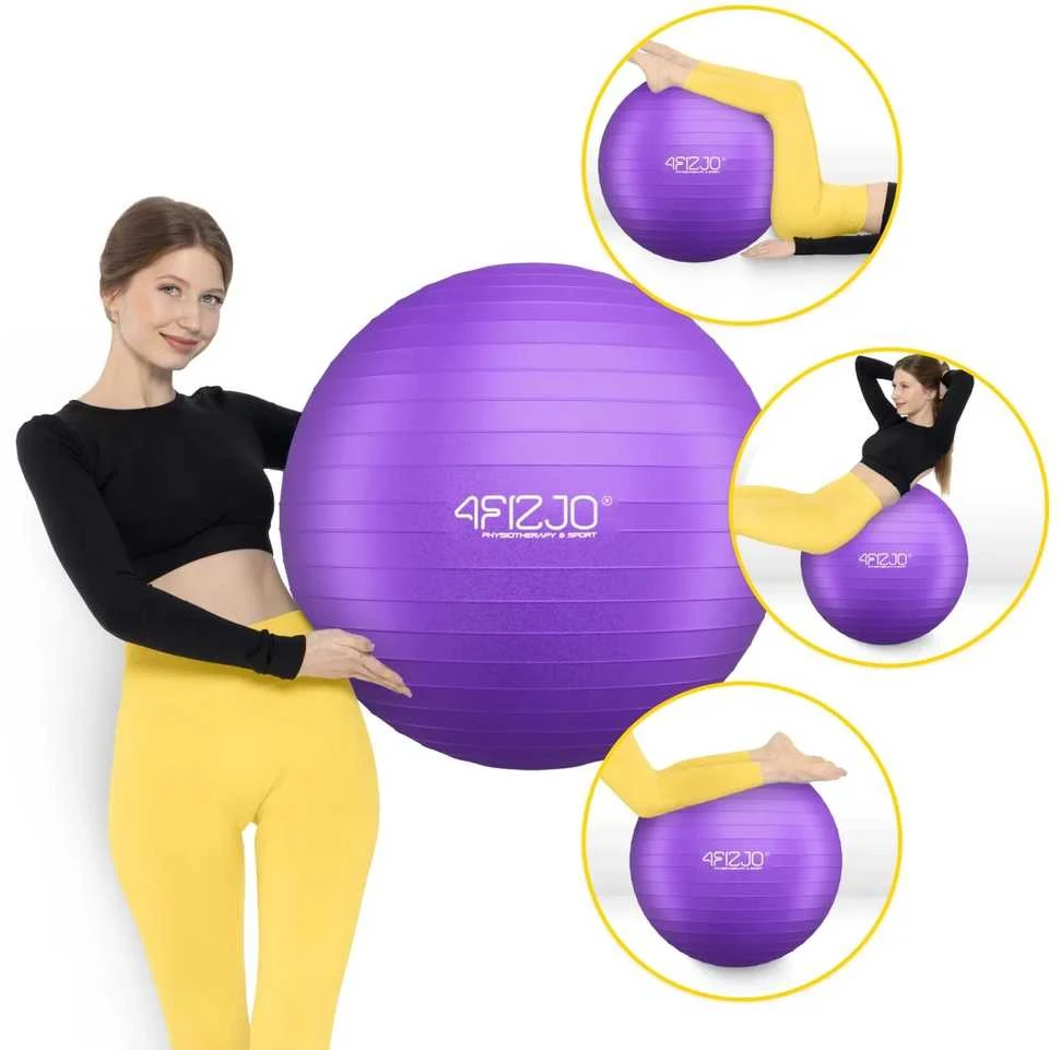 4Fizjo Pripučiamas gimnastikos kamuolys 85 cm violetinis