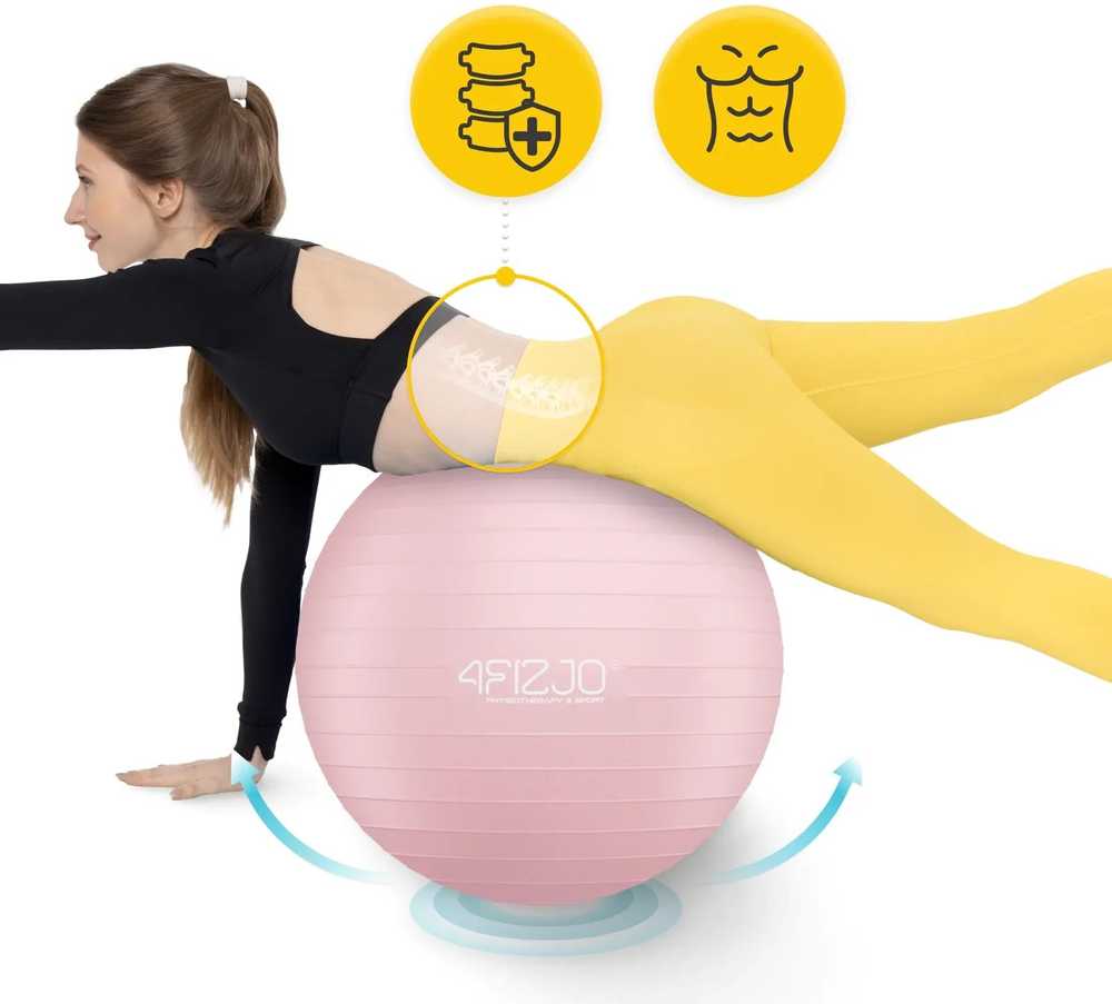 4Fizjo Pripučiamas gimnastikos kamuolys 55 cm, rožinis