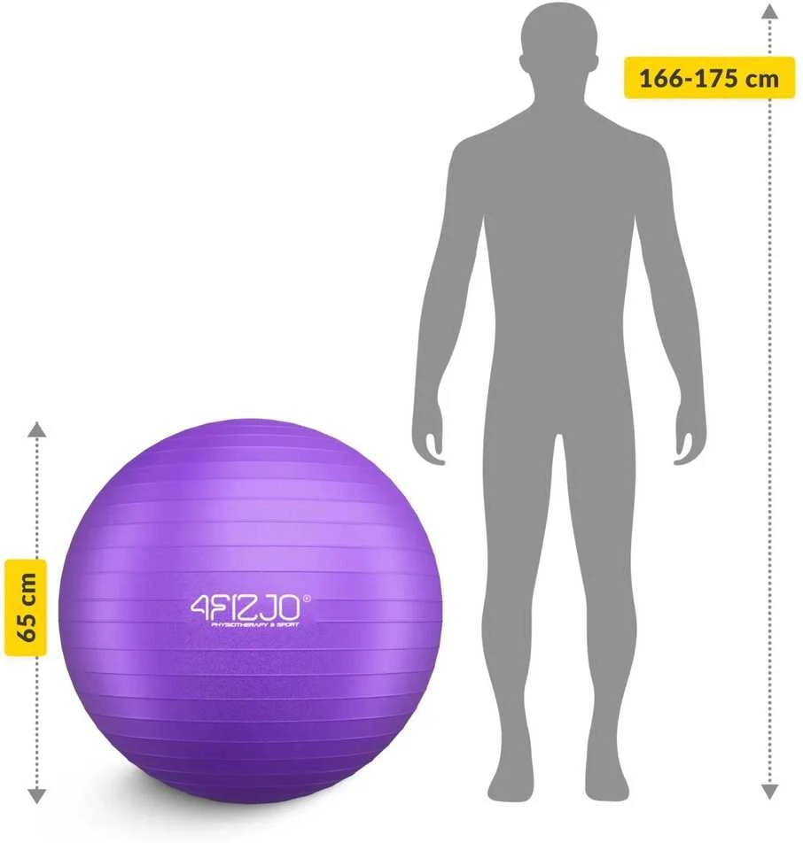 4Fizjo Pripučiamas gimnastikos kamuolys 75 cm violetinis