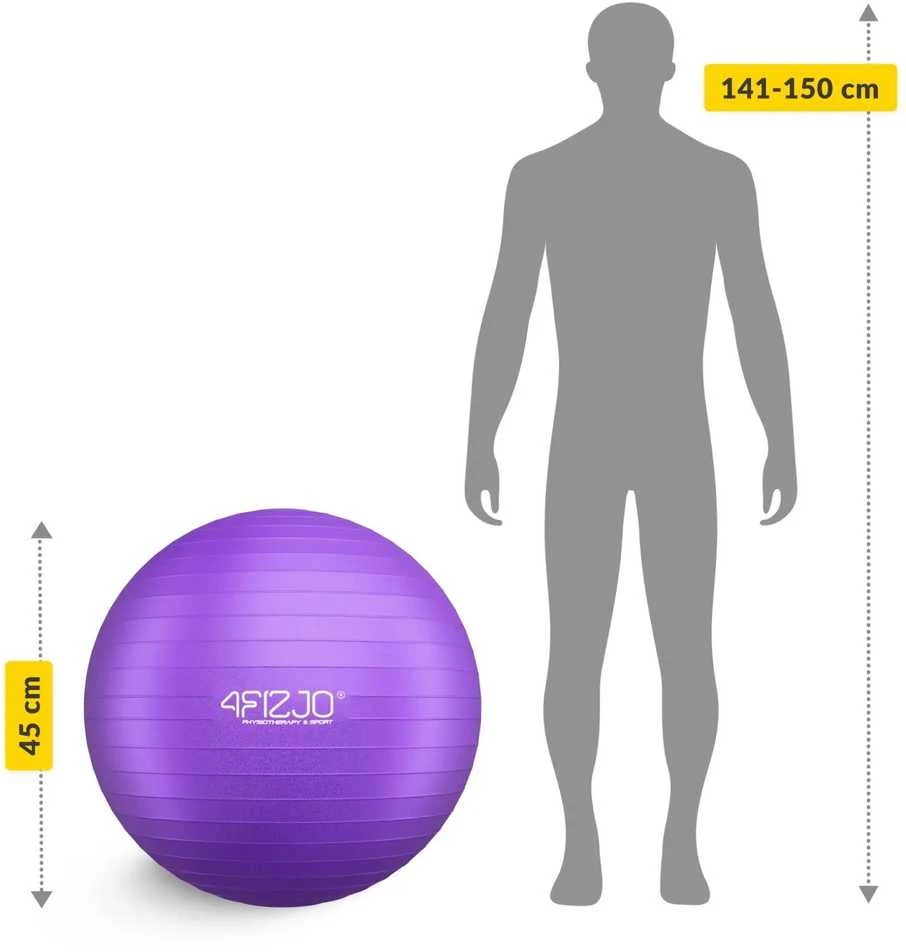 4Fizjo Pripučiamas gimnastikos kamuolys 55 cm violetinis