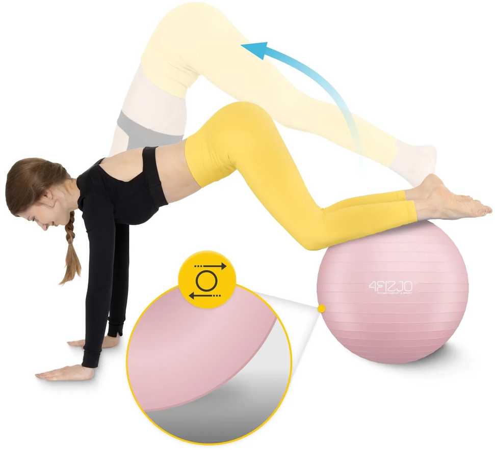4Fizjo Pripučiamas gimnastikos kamuolys 55 cm, rožinis