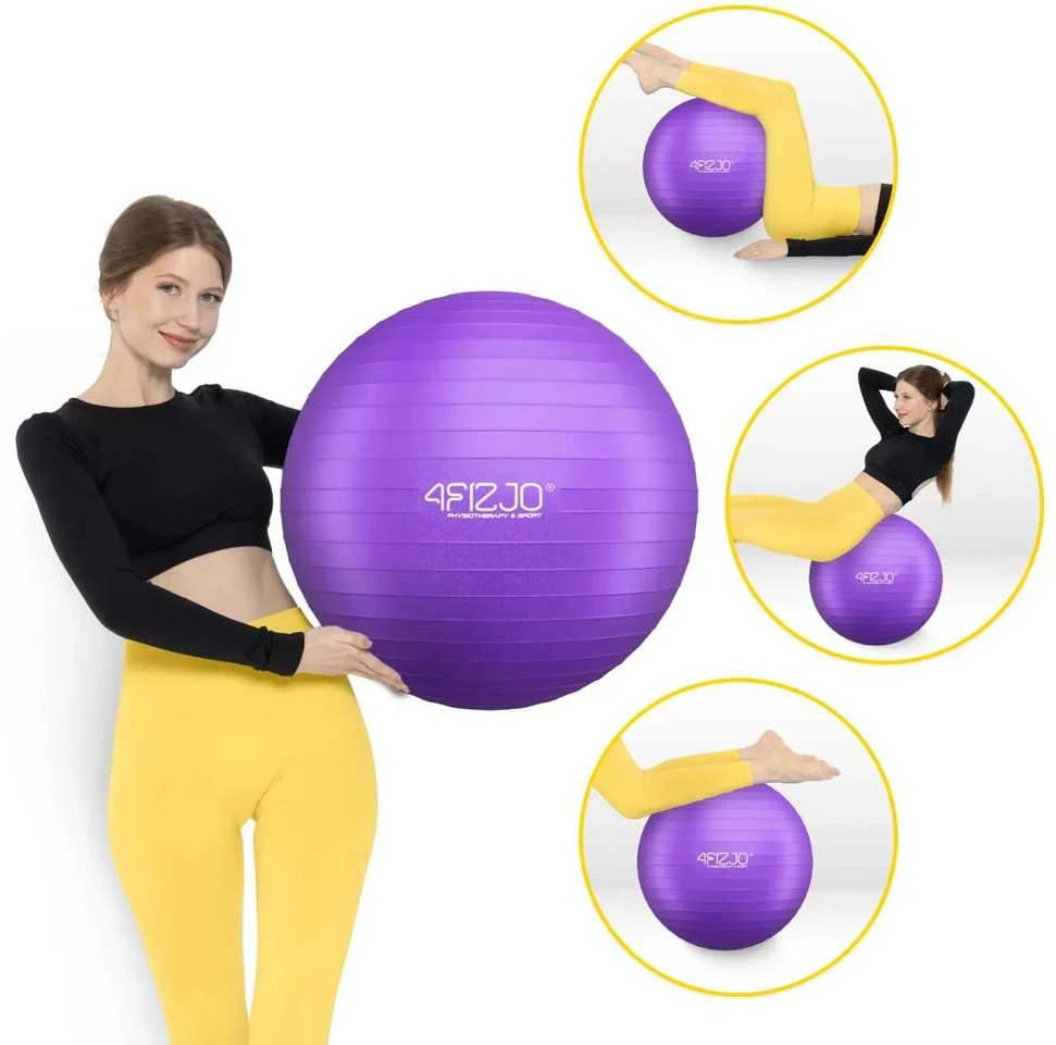 4Fizjo Pripučiamas gimnastikos kamuolys 55 cm violetinis