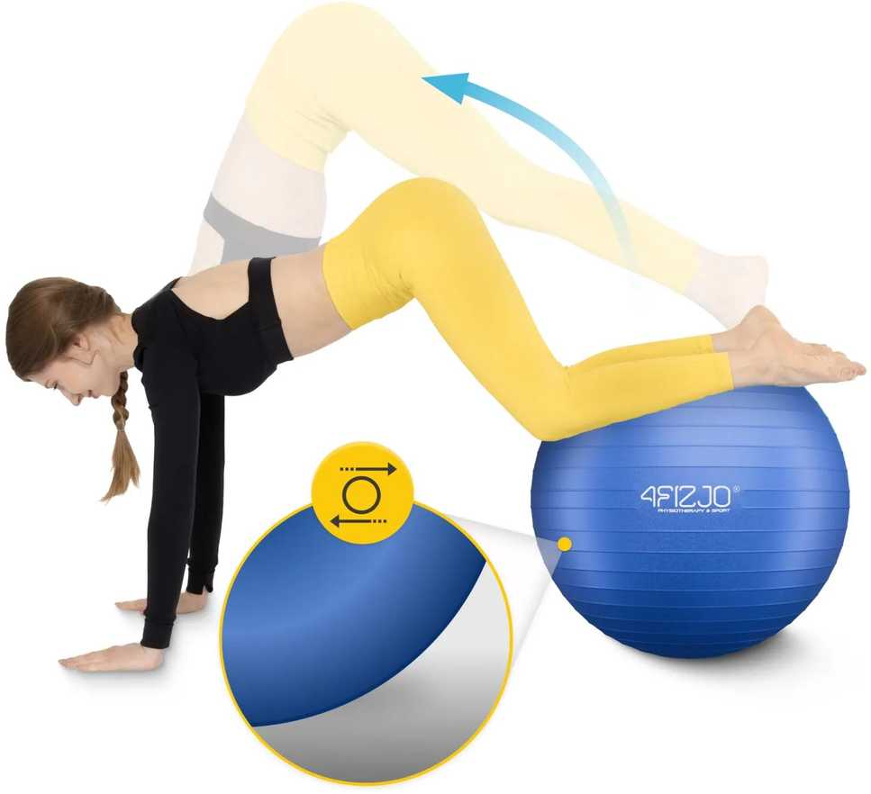 4Fizjo Pripučiamas gimnastikos kamuolys, 75 cm, tamsiai mėlynas