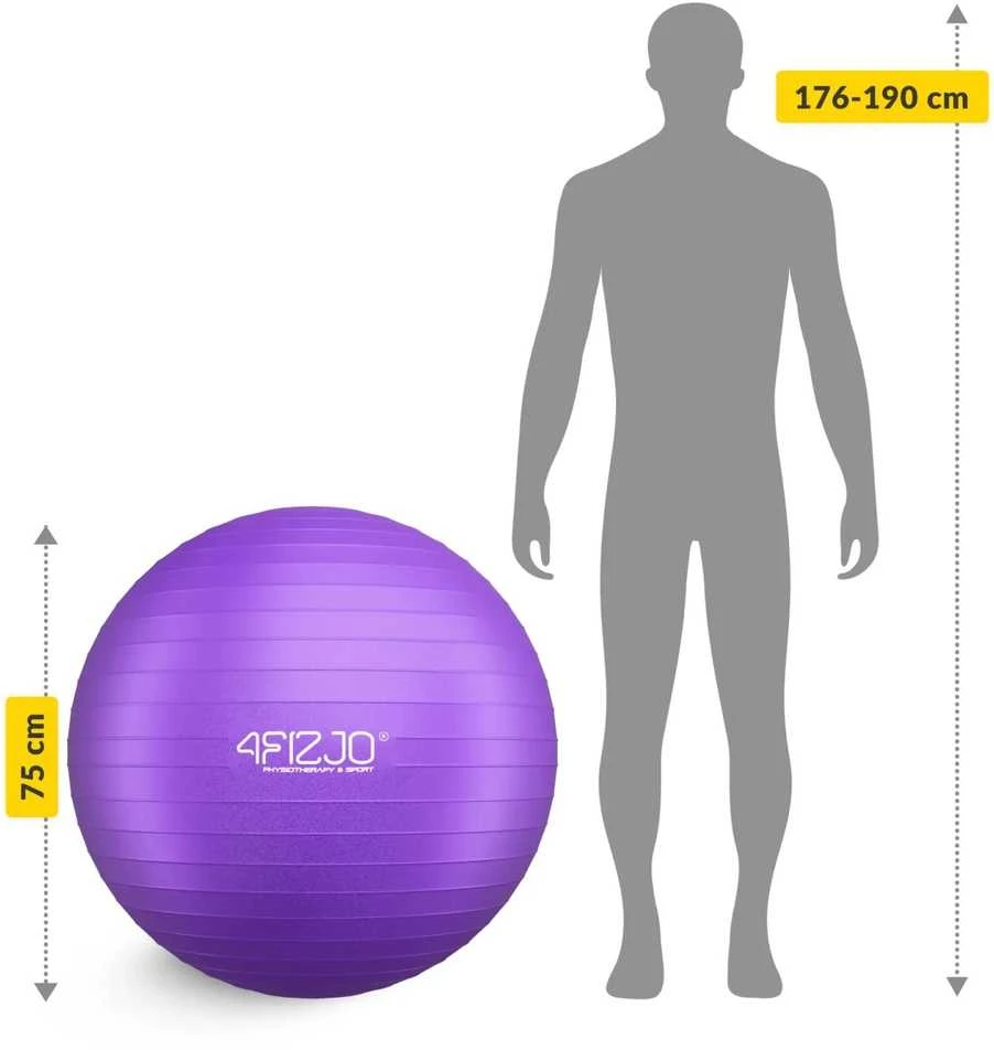 4Fizjo Pripučiamas gimnastikos kamuolys 85 cm violetinis