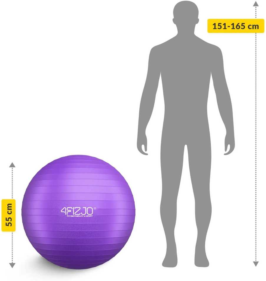 4Fizjo Pripučiamas gimnastikos kamuolys 65 cm violetinis