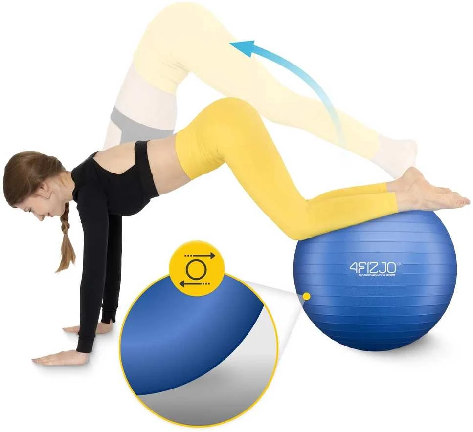 4Fizjo Pripučiamas gimnastikos kamuolys, 65 cm, tamsiai mėlynas