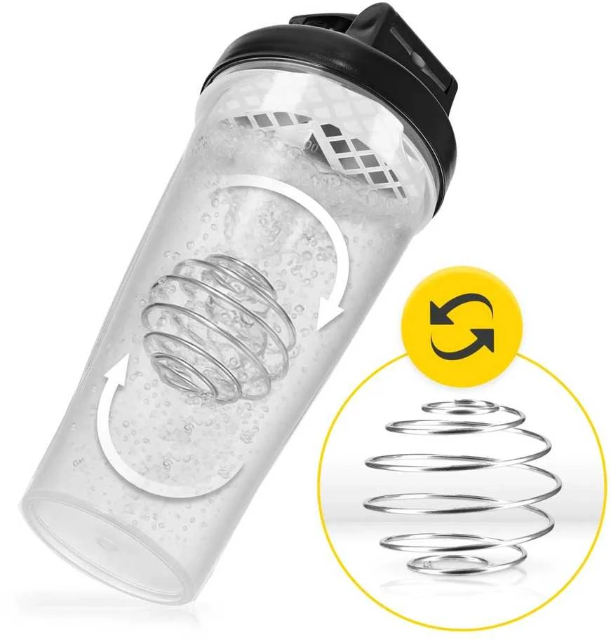 4Fizjo PRO sportinis maisto papildų plaktuvas su tinkleliu 650 ml