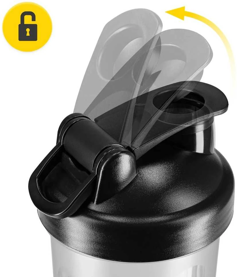 4Fizjo PRO sportinis maisto papildų plaktuvas su tinkleliu 650 ml