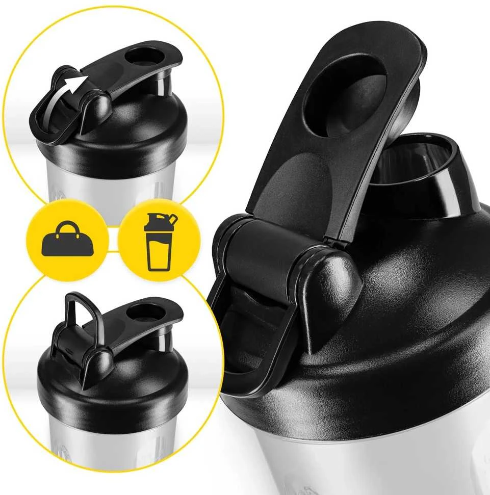 4Fizjo PRO sportinis maisto papildų plaktuvas su tinkleliu 650 ml