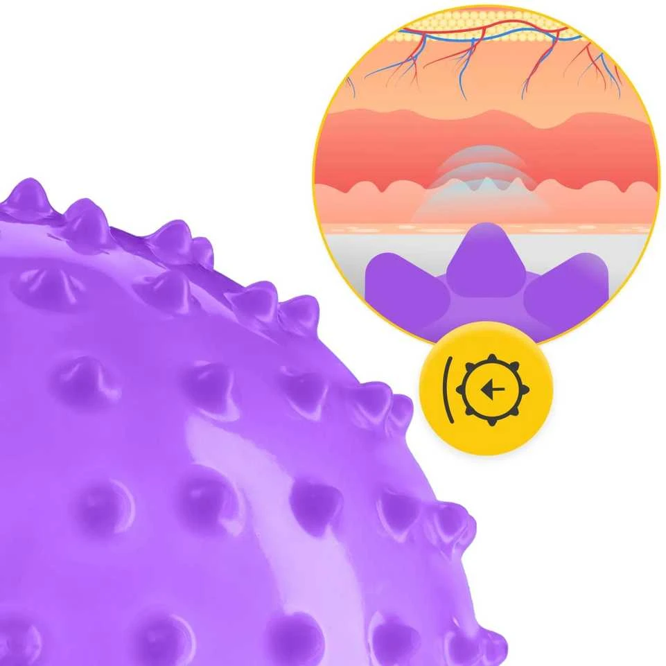 4Fizjo Reabilitacijos kamuolys su dygliais 20 cm violetinis