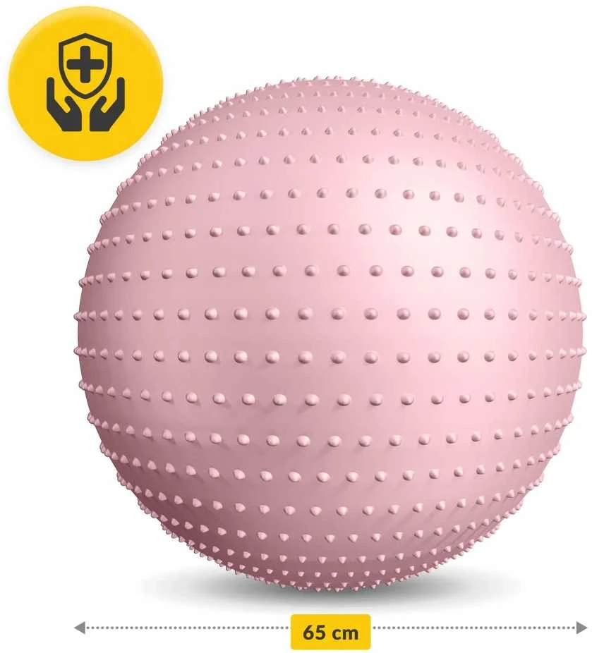 4Fizjo Reabilitacijos kamuolys su dygliais, 65 cm, rožinis