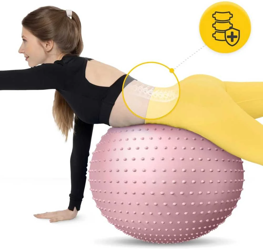4Fizjo Reabilitacijos kamuolys su dygliais, 65 cm, rožinis