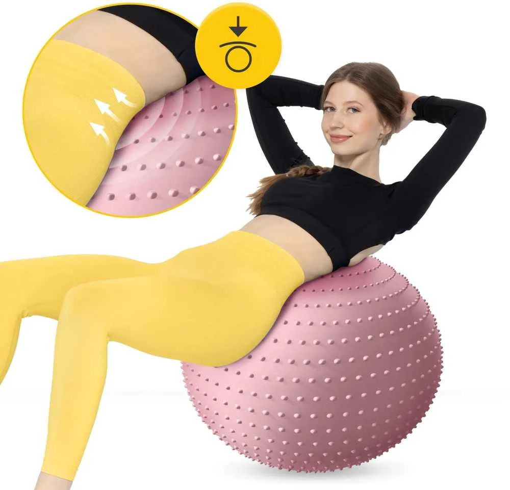 4Fizjo Reabilitacijos kamuolys su dygliais, 65 cm, rožinis