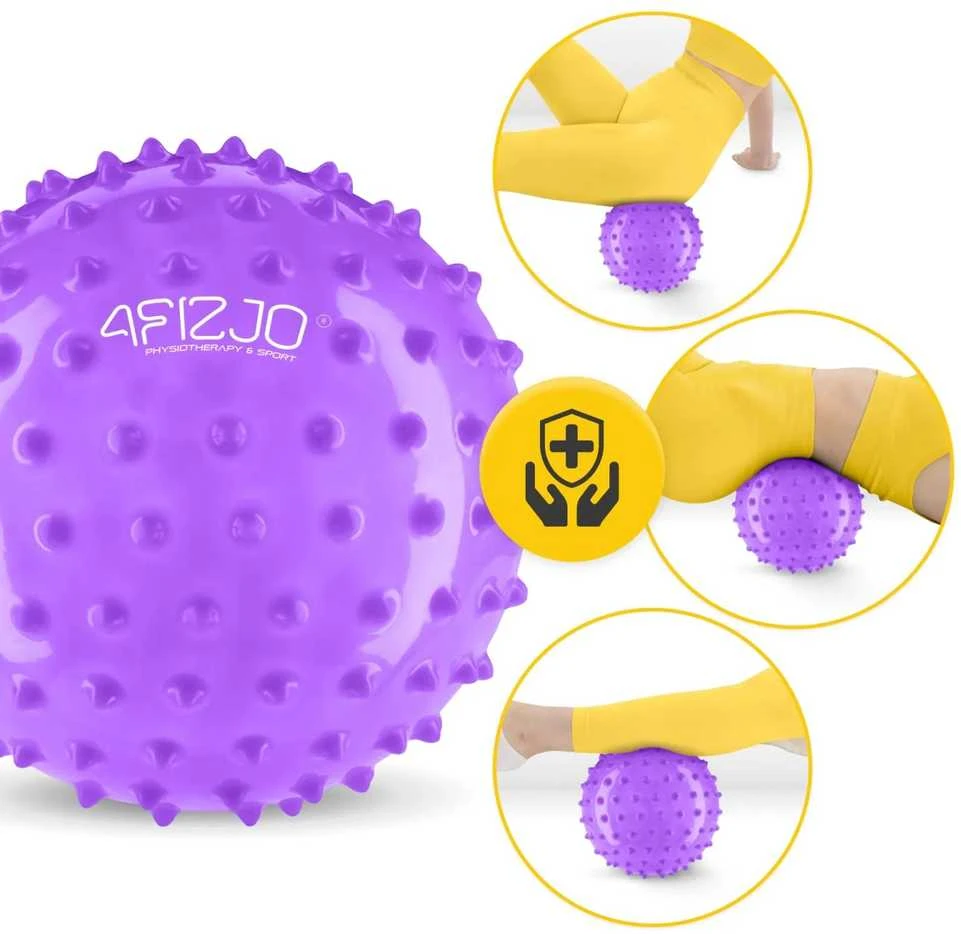 4Fizjo Reabilitacijos kamuolys su dygliais 20 cm violetinis