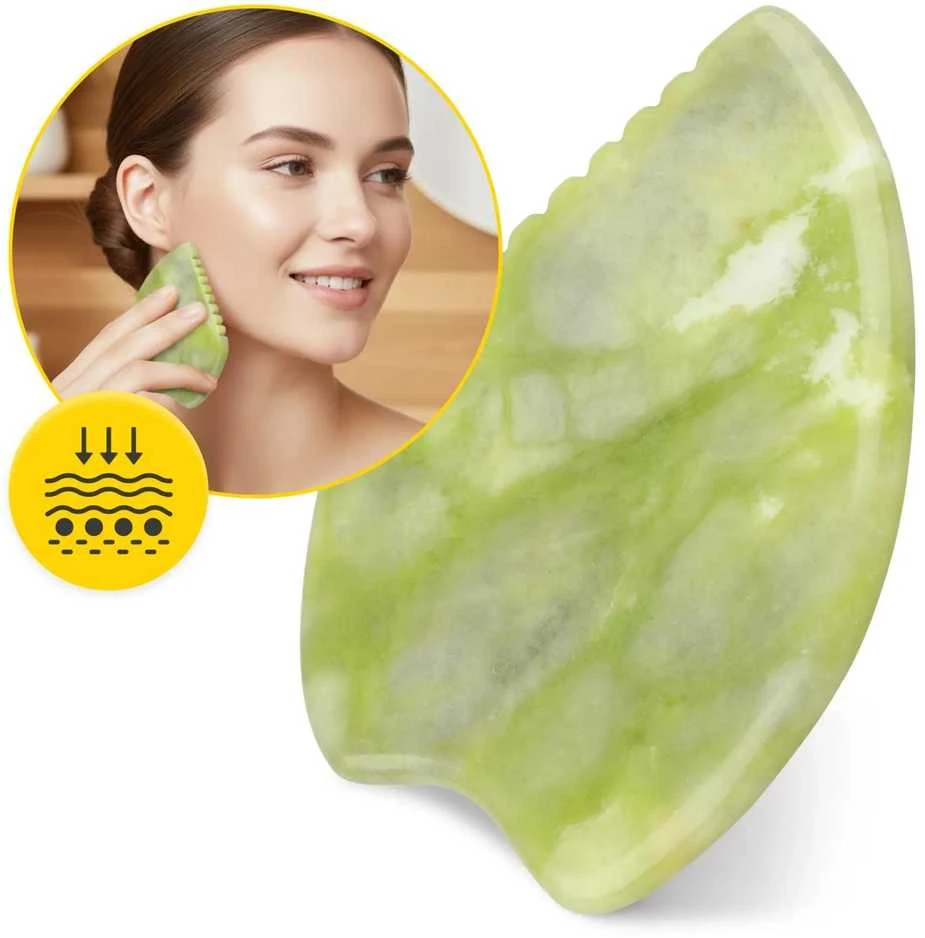 4Fizjo Rievotas Gua Sha akmuo, pagamintas iš natūralaus žalio nefrito