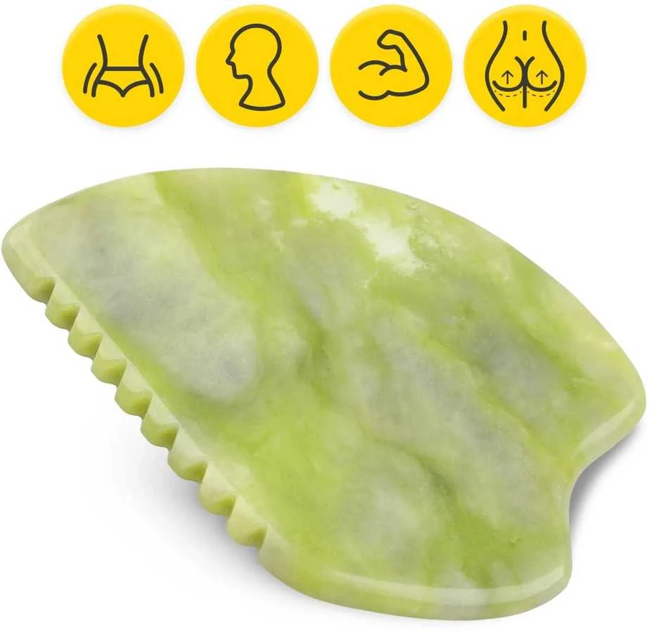4Fizjo Rievotas Gua Sha akmuo, pagamintas iš natūralaus žalio nefrito