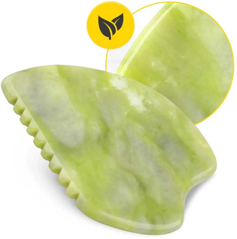 4Fizjo Rievotas Gua Sha akmuo, pagamintas iš natūralaus žalio nefrito