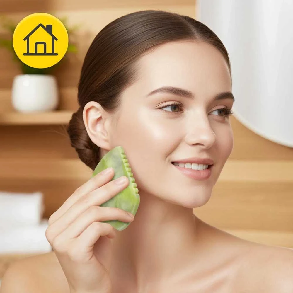 4Fizjo Rievotas Gua Sha akmuo, pagamintas iš natūralaus žalio nefrito