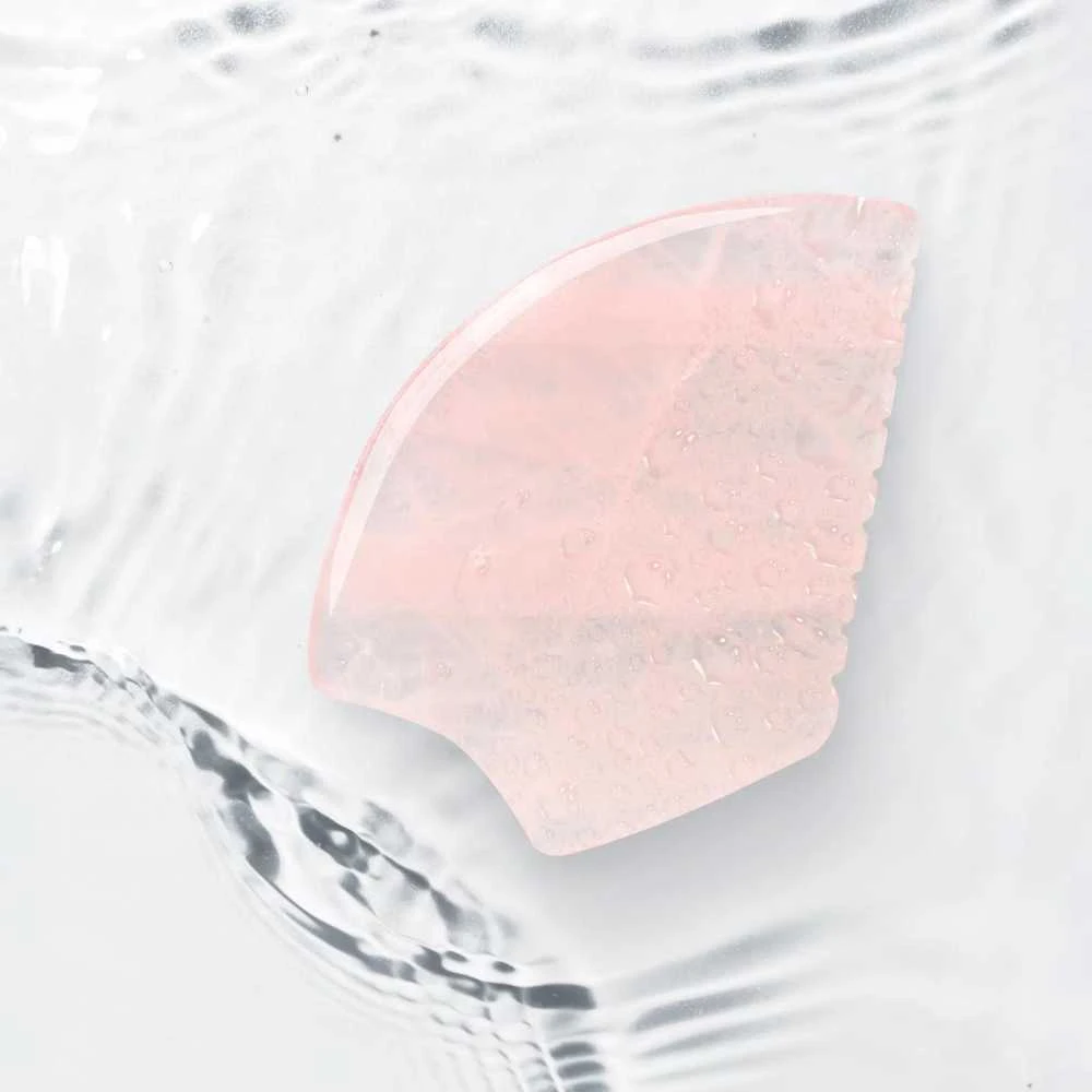 4Fizjo Rievuotas Gua Sha akmuo, pagamintas iš natūralaus rožinio kvarco