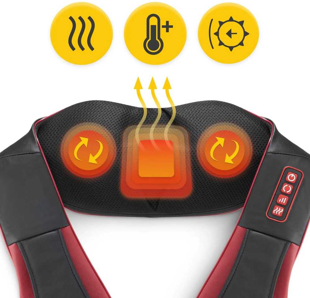 4Fizjo SHIATSU PRO+ kaklo ir pečių masažuoklis, vyšnių skonio
