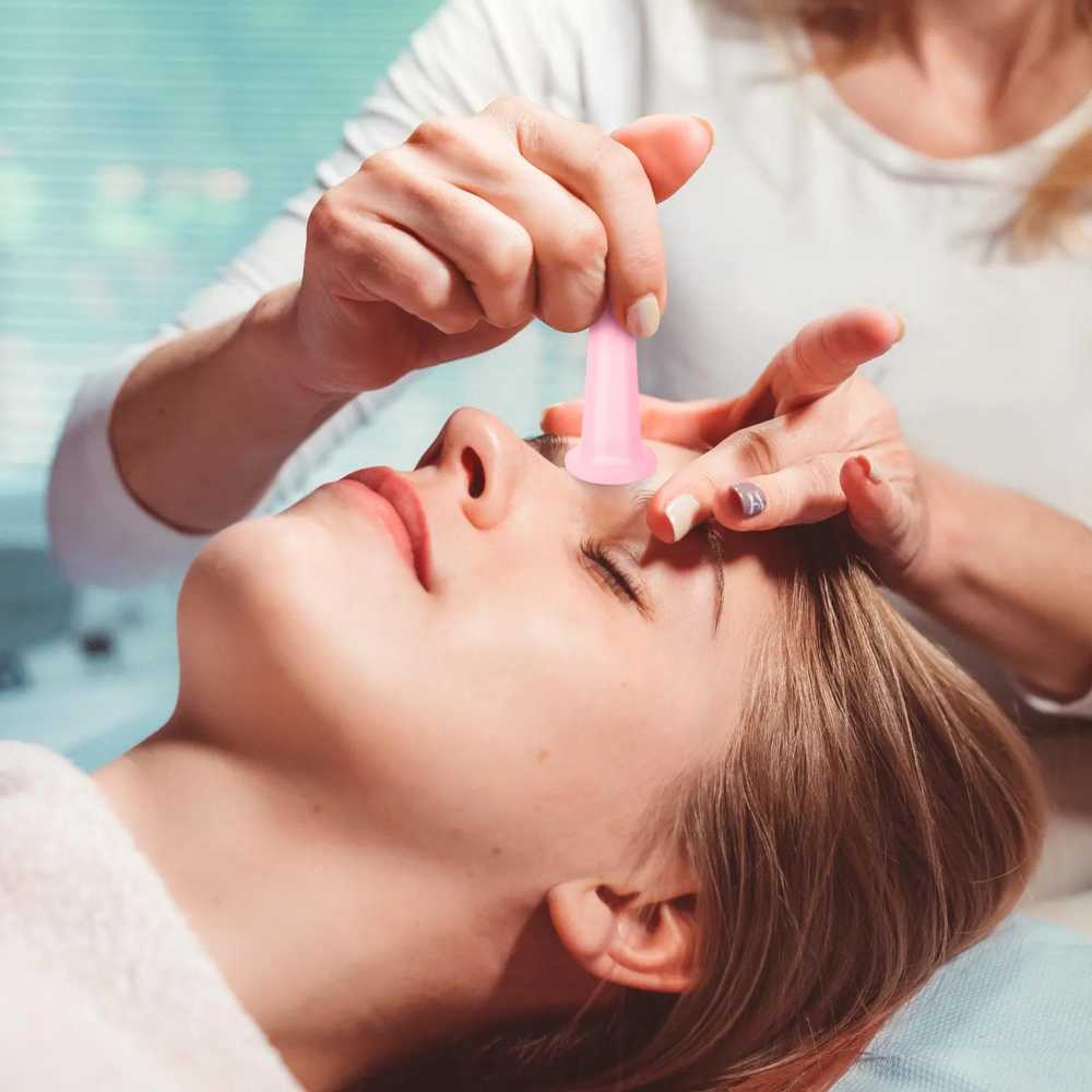 4Fizjo Silikoniniai kiniški puodeliai 5 vnt. FACE+ rožiniai