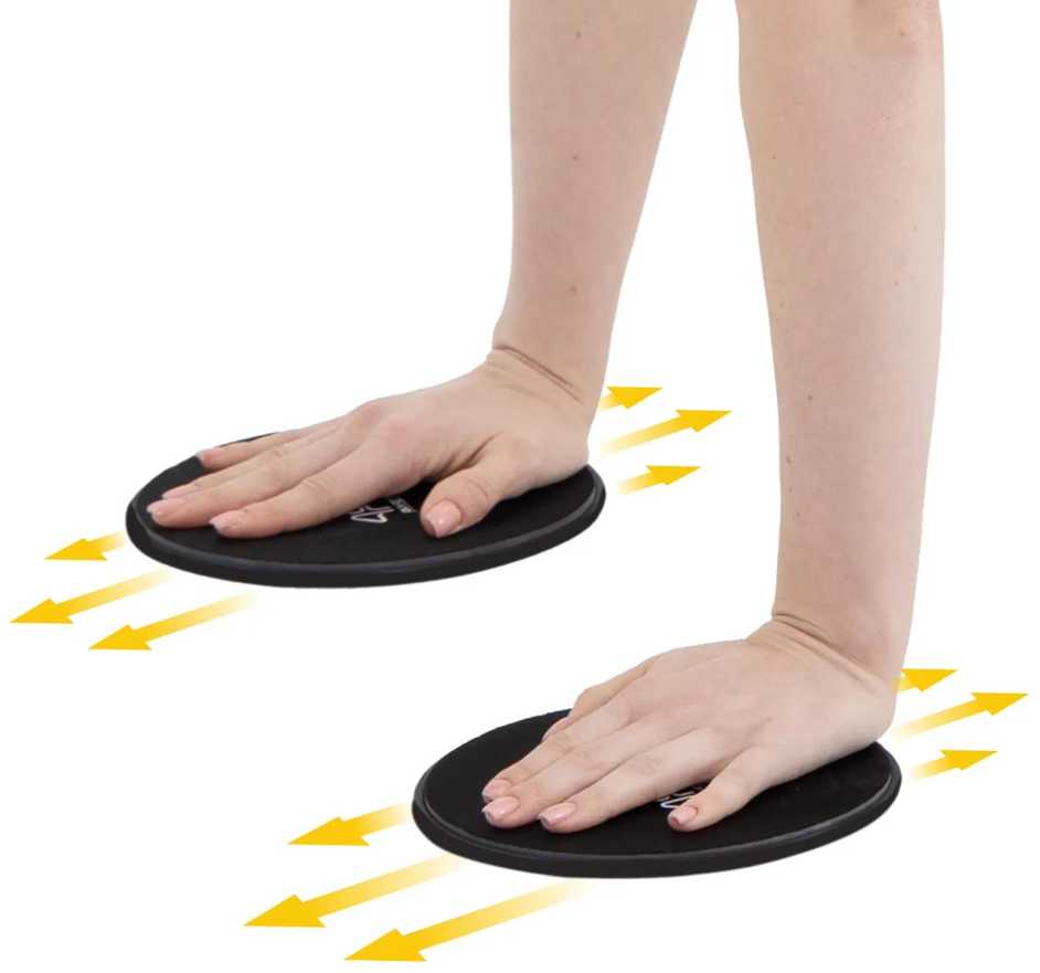 4Fizjo SLIDE slydimo diskai mankštai, 2 vnt., juodi