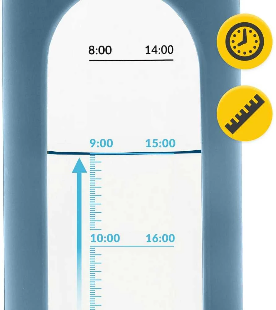 4Fizjo Stiklinis vandens butelis 1 l mėlynas