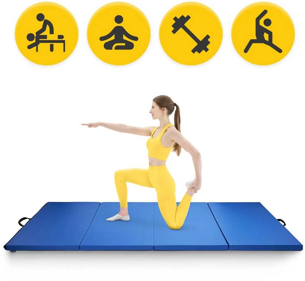 4Fizjo Sulankstomas gimnastikos čiužinys XL mėlynas