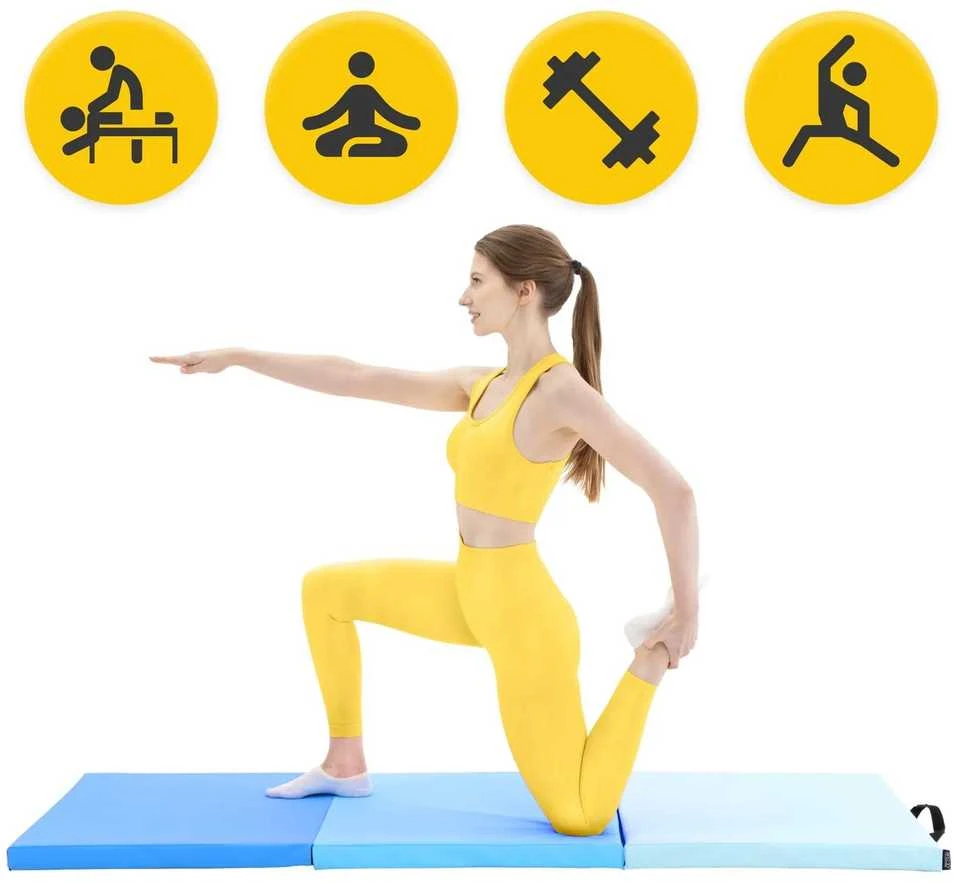 4Fizjo Sulankstomas gimnastikos kilimėlis, mėlynas