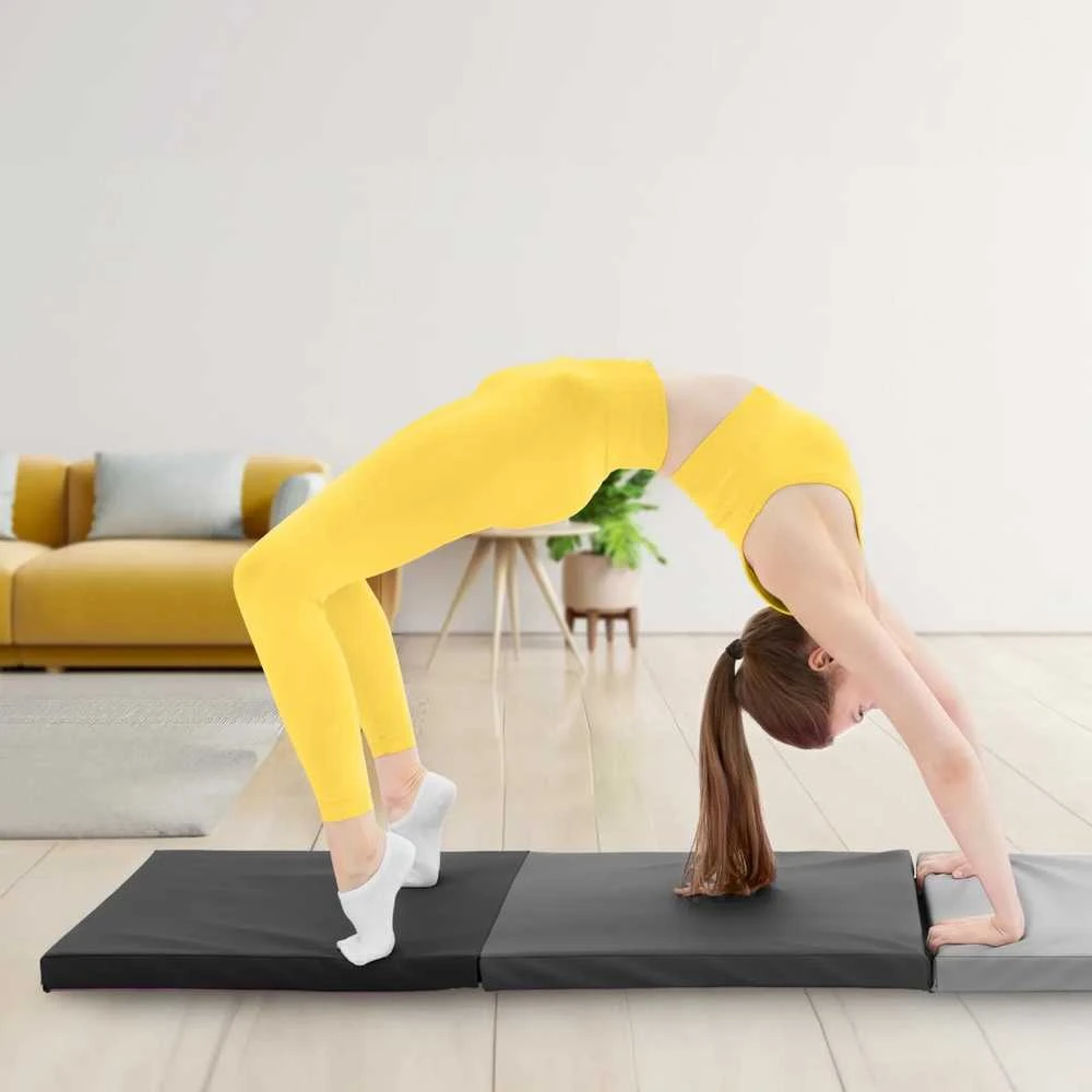 4Fizjo Sulankstomas pilkas gimnastikos kilimėlis