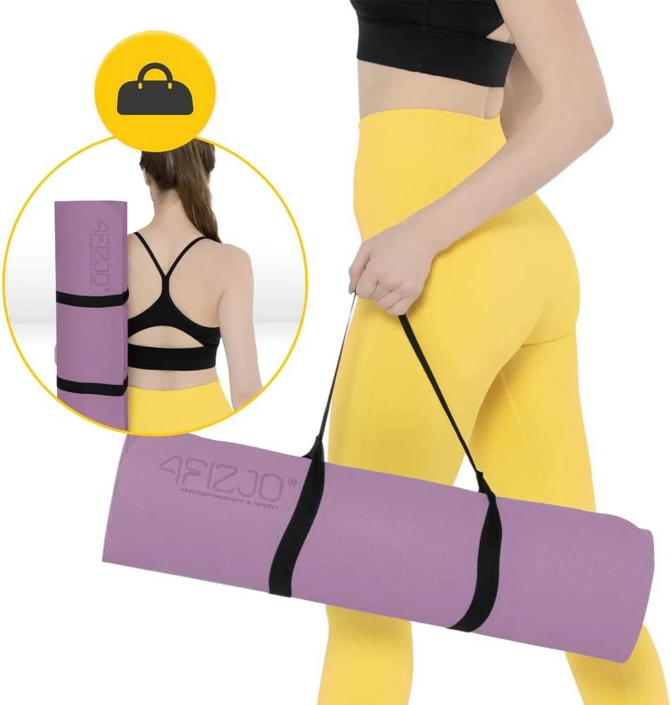 4Fizjo TPE neslystantis jogos ir mankštos kilimėlis, 1 cm, violetinis