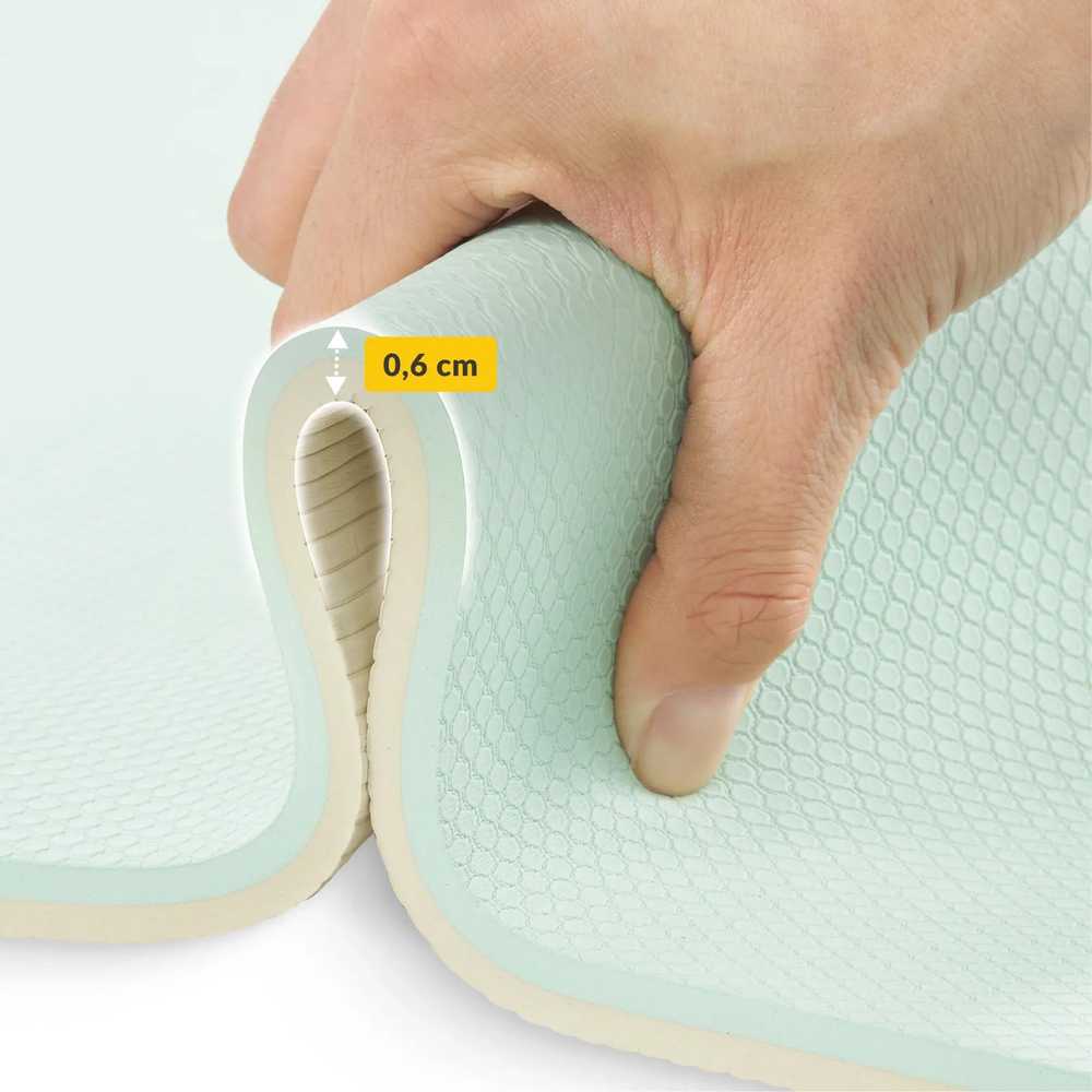 4Fizjo TPE neslystantis mankštos ir jogos kilimėlis, 0,6 cm, žalias