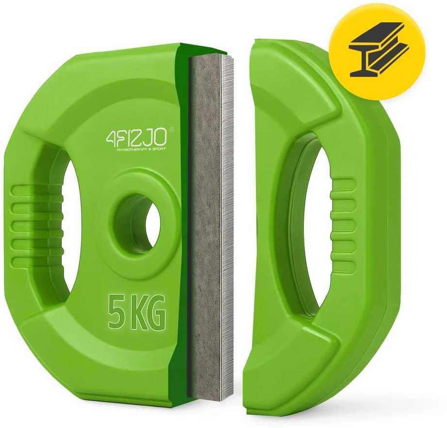 4Fizjo Plieninis štangos rinkinys, 20 kg, namų sporto salei, viso kūno treniruotėms, reguliuojami svoriai