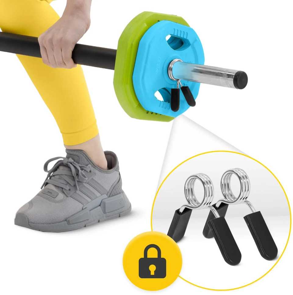4Fizjo Plieninis štangos rinkinys, 20 kg, namų sporto salei, viso kūno treniruotėms, reguliuojami svoriai