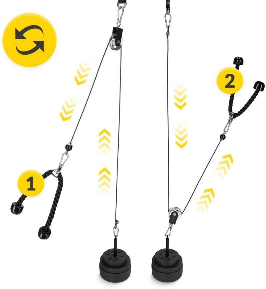 4Fizjo Namų sporto salės skriemulių sistema, viršutinės ir apatinės kūno dalies treniruotės, jėgos treniruočių įranga, Lat Pulldown kabelinė mašina