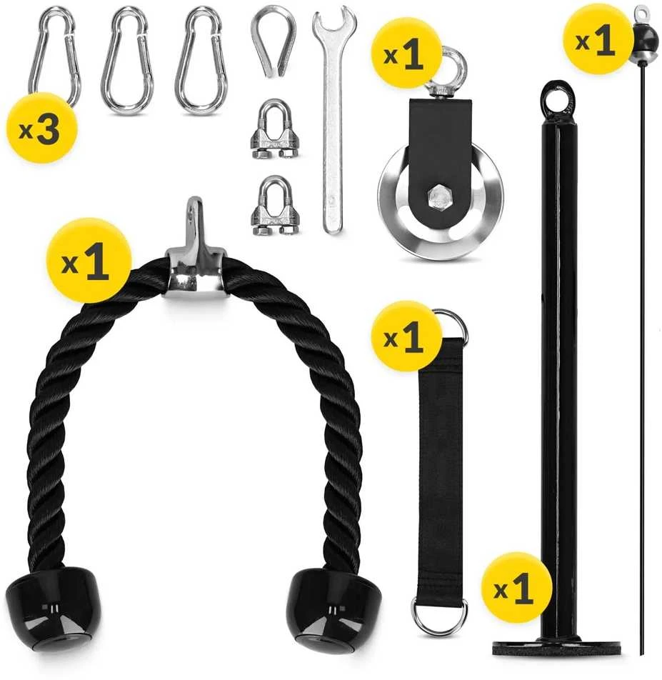 4Fizjo Namų sporto salės skriemulių sistema, viršutinės ir apatinės kūno dalies treniruotės, jėgos treniruočių įranga, Lat Pulldown kabelinė mašina