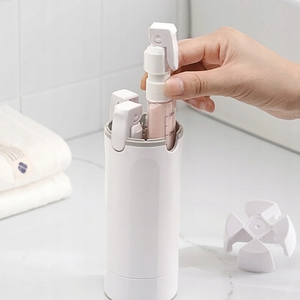 4in1 kelioninis buteliukas kosmetikai lėktuvui, 4 indeliai, 30ml. Dozatorius
