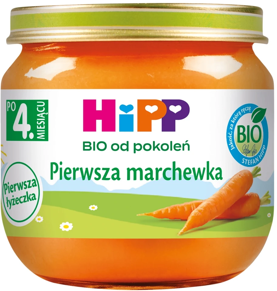 4x HiPP BIO PIRMAS ŠAKŠTAS 80g morkų, moliūgų, obuolių, kriaušių po 4m.