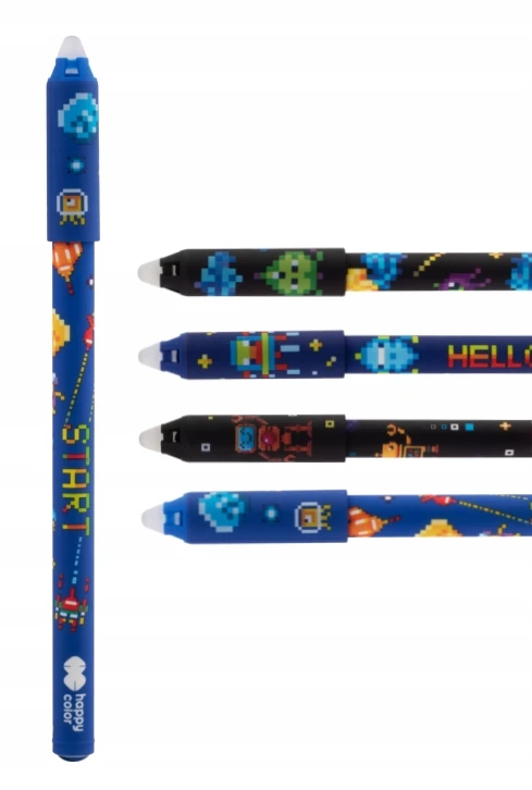 4x Ištrinami geliniai rašikliai Happy Color Pixi Planet, 0,5 mm