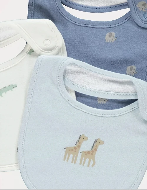 5 PAKUOTĖS GEORGE BIBS, COTTON BIBS