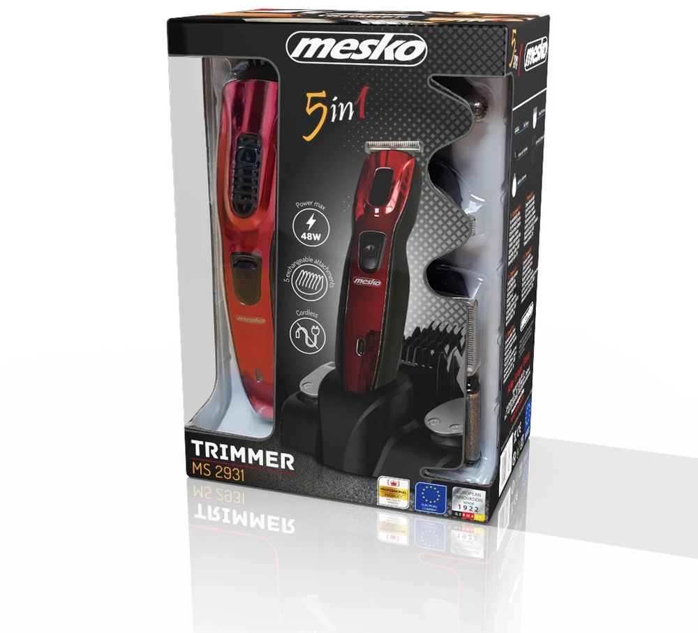 Mesko | Trimmer 5 in 1 | MS 2931 | Cordless | Juodas/Raudona