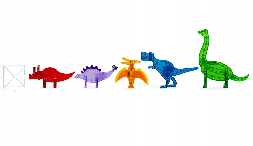 MAGNA-TILES - Dinozaurų 5 dalių rinkinys (90229)