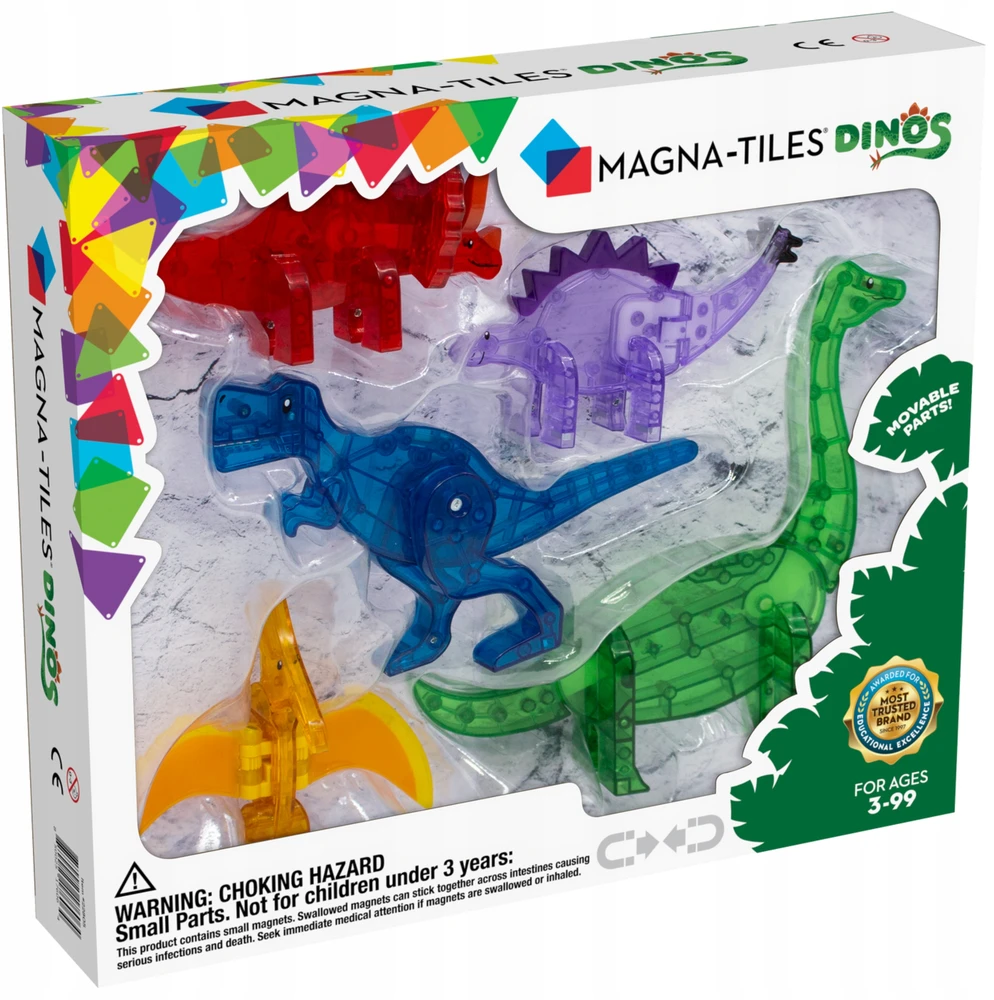 MAGNA-TILES - Dinozaurų 5 dalių rinkinys (90229)