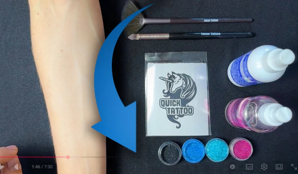 50 Quick Tattoo blizgučių tatuiruočių rinkinys mergaitėms Nr. 01