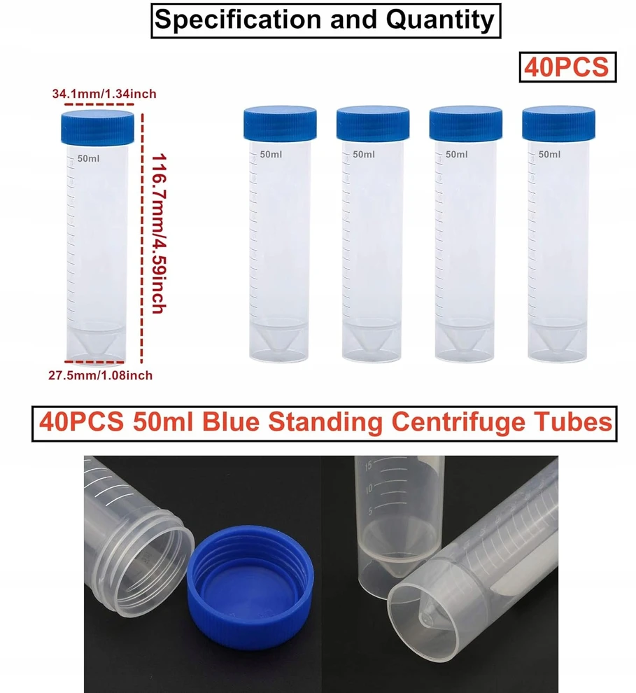 50ml BANDYMO KUBILIAI 40 VNT PLASTIKINIAI LABORATORIJOS SKAIDRUS ILGAUS