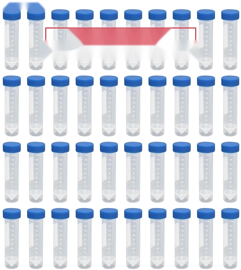 50ml BANDYMO KUBILIAI 40 VNT PLASTIKINIAI LABORATORIJOS SKAIDRUS ILGAUS