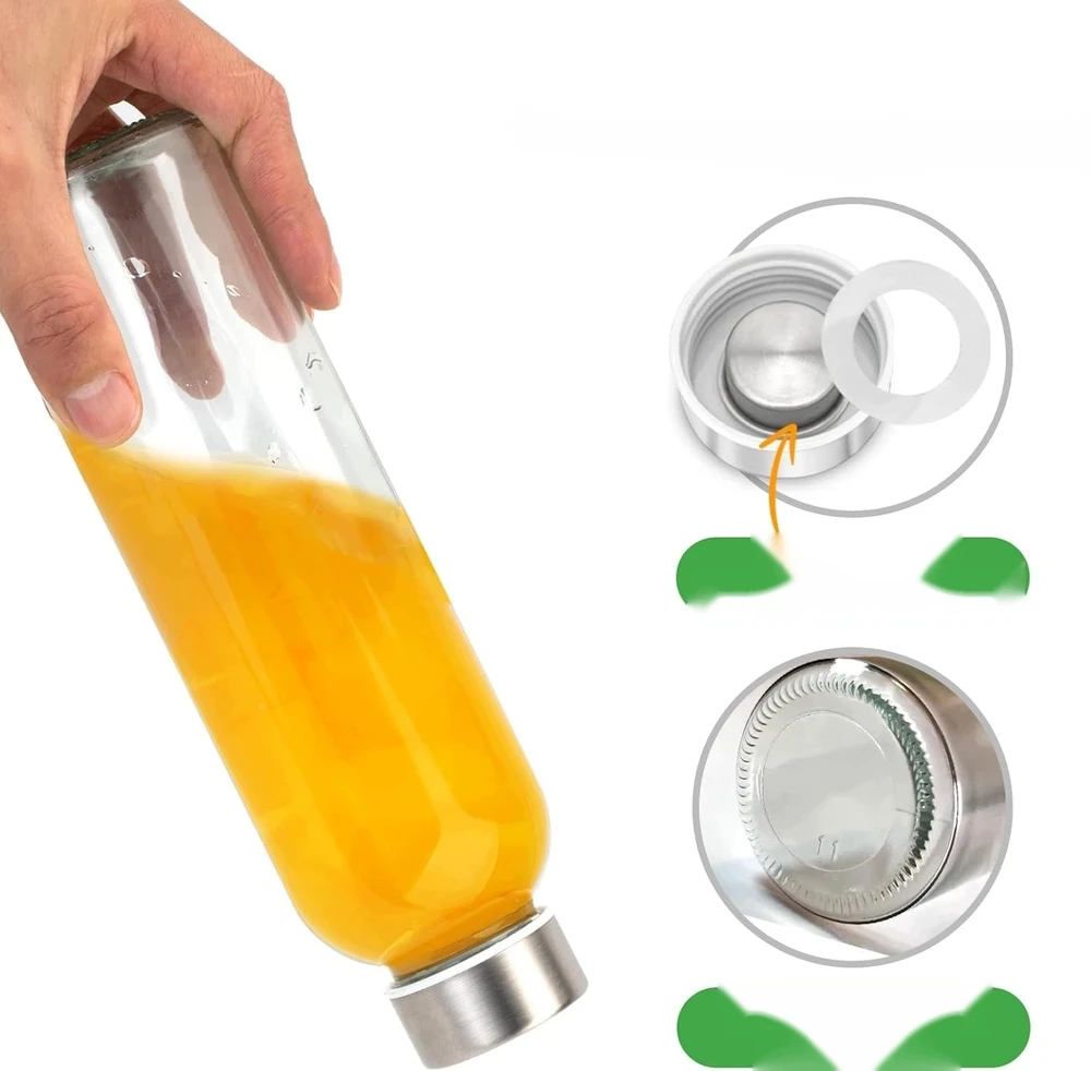 540 ml STIKLINIS BUTELAS SU DAUkart NAUDOJAMU dangteliu NETEKĖS STIKLAS 10