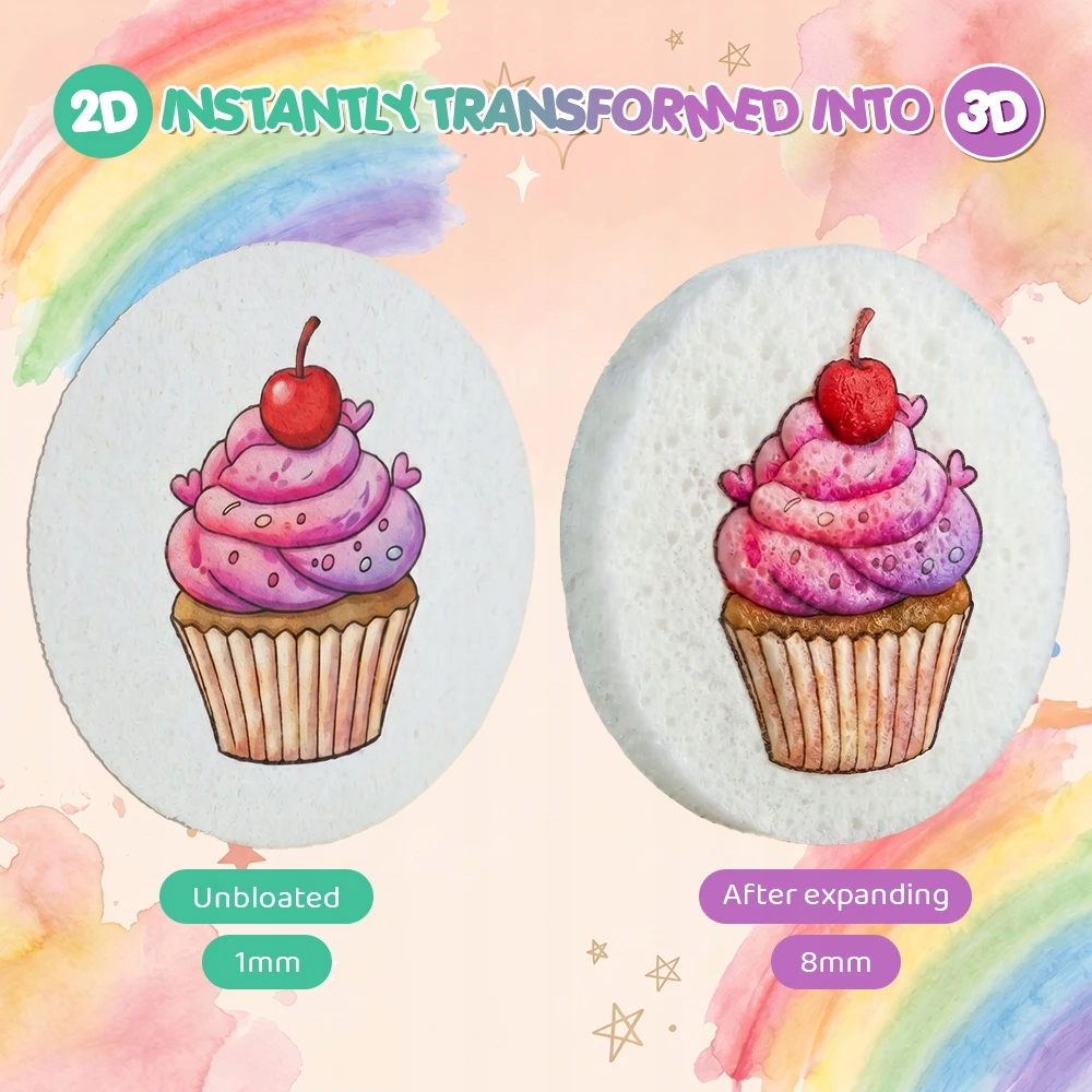 58x Magic Puffy Paint, pasidaryk pats, 3D kempinės tapybos rinkinys vaikams